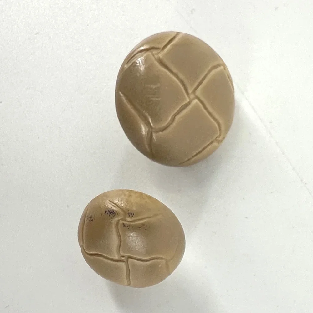 Woven Faux Leather Style Buttons Unisex Tan Brown Suit Replacement
